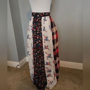 Anthropplogie Chic Floral and Checkered Maxi Skirt From Let Me Be